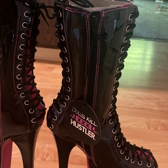 ‼️NWT‼️Dolls Kill X Hustler Star Behavior Platform Stiletto Boots Size 8 - Picture 7 of 7